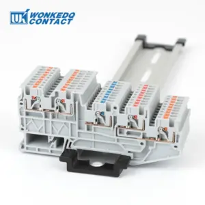 5Pcs PTIO1.5/S/4 Sensor Connector Push-in Terminal Block Actuator Din Rail Mounted 1.5mm Cable Electric 5 Conductor PTIO 1.5/S/4