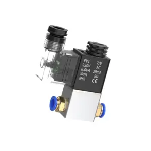 2V025-08 G1/4 NC Normally Closed Air Water Oil Solenoid Valve Coil Led 2 Port 2 Ways AC110V 220V 380V 12V 24V DC 2V025