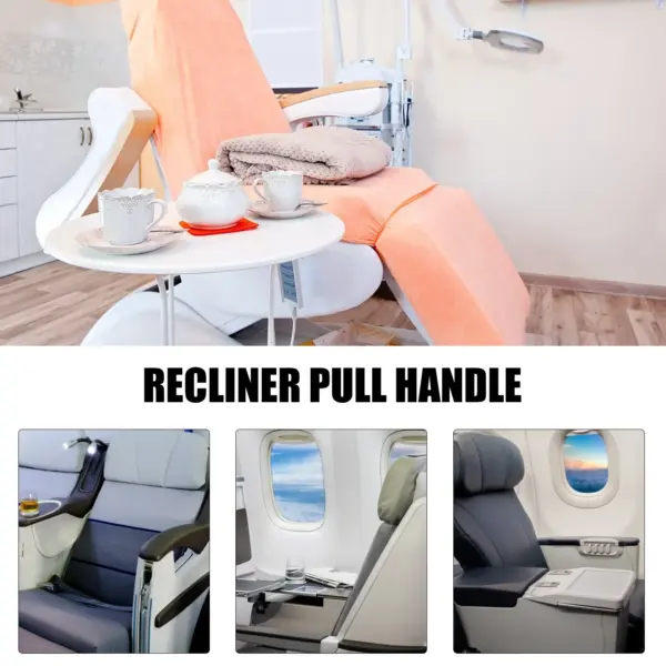 Universal Recliner Pull Handle with Cable Replacement Kit for Sofa Couch Settee Power Recliners Strong Reinforced Plastic Grip