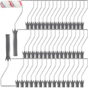 48 Pcs 4 Inch Mini Paint Roller Frame 12 Inch Long Paint Roller Handle Small Plastic Threaded Grip Handle for Extension Pole Use