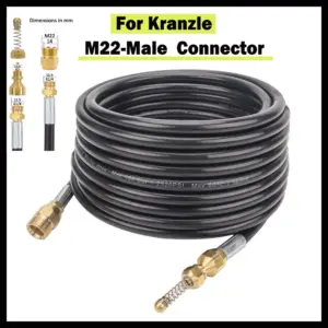 High Pressure Washer Hose Pipe Cord Sewer Drain Water Cleaning Hose Sewer Jetter Pipe Kit M22-Male Thread Connector For Kranzle