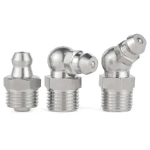 NTP G1/8 G1/2 G3/8 304 Stainless Steel A2 Lubricating Cone Type Male Thread Hydraulic Zerk  Grease Nipple Fittings