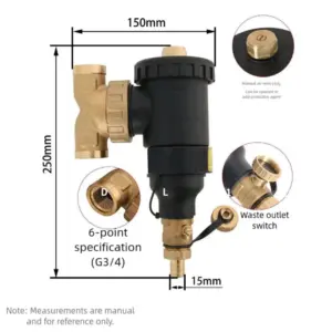 Magnetic Filter Central Heating Water Filter Dirt Separator DN20 DN25 DN32 Thread For Underfloor Heating Boiler System