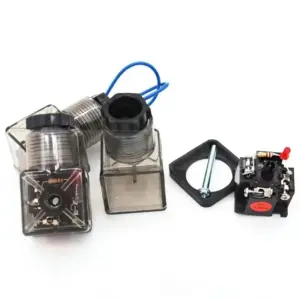 0200TA DIN43650A Hydraulic Solenoid Valve Plug Junction Box With Light 220v 24v Transparent Brown 0200ta Pneumatic Accessories