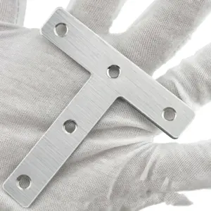 20Pcs T Shape Corner Brace Stainless Steel Flat Brace Brackets Heavy Duty Repair Fixing Plate for Wooden Furniture Legs Drawers