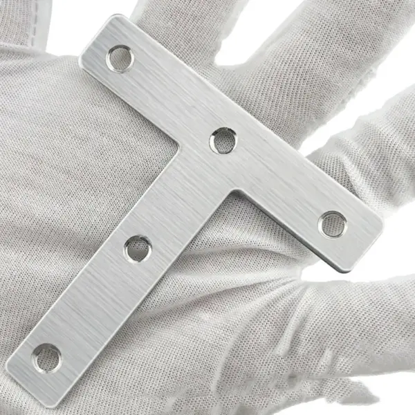 20Pcs T Shape Corner Brace Stainless Steel Flat Brace Brackets Heavy Duty Repair Fixing Plate for Wooden Furniture Legs Drawers