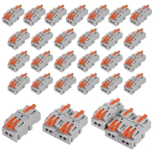25Pcs Mini Wire Connectors, DIY Splicing into 4/6/8/9/10 Way Butt Terminal Block Connectors,1 in 2 Out DIY Mini Splicing Compact