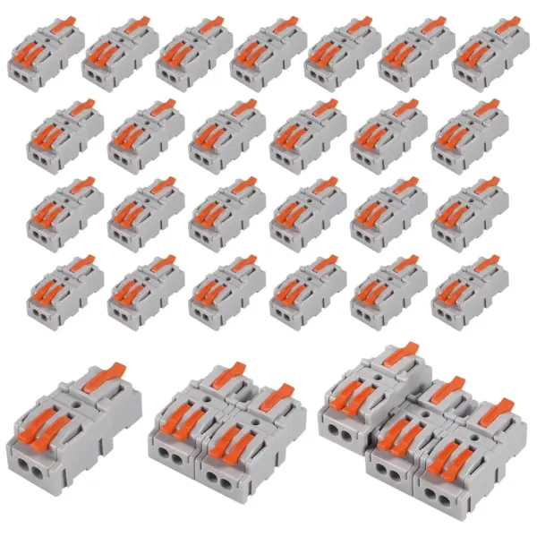 25Pcs Mini Wire Connectors, DIY Splicing into 4/6/8/9/10 Way Butt Terminal Block Connectors,1 in 2 Out DIY Mini Splicing Compact