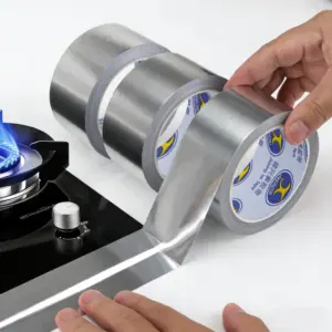Aluminum Foil Tape 10m Heat Resistant Waterproof HVAC Duct Sealing Repair Tape No Liner 0.05mm Multi Width 1roll