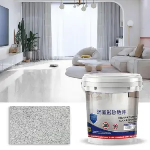 Epoxy Colored Sand Paint Non-Slip High-Gloss Coating Epoxy Floor Coating for House Home Dorm Apartment Indoor Shower Room Garage