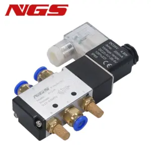 Pneumatic Electric Solenoid Valve 4V210-06 5W2P Control Air Gas Magnetic Valve 12V 24V 220V Coil Volt 4mm-12mm Hose Fittings
