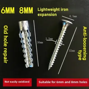 50/100 Sets Metal Expansion Sleeve & Self-Tapping Screw Assortment: Reliable Bolts for Concrete Wall Anchoring Drilling