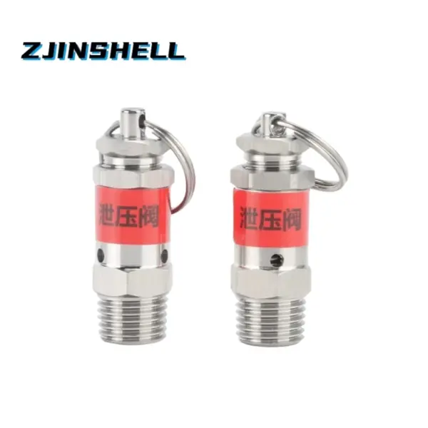 1/8" 1/4" BSPT Male Thread 0.5 1 2 3 4 5 6-10 Bar 304 Stainless Steel Safety Valve Spring Type Pressure Relief Air Release Vent