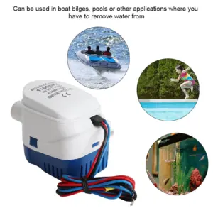 【HOT】1100GPH Boat 12V Marine Automatic Submersible Bilge Water Pump Fully Auto Float Switch Internal