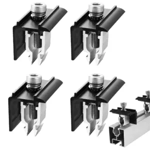 4pcs Aluminium Alloy Solar Panel Mounting Brackets Solar Modules Fixing PV Bracket End Clamp Middle/Centre Clamp Mounting Rail