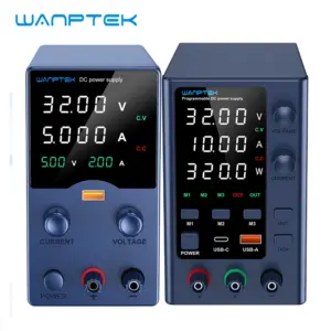 Wanptek DC Power Supply Variable 30V 5A 10A Bench Power Supplies Encoder Adjustments Knob USB Fast Charge Port Lab LED Display