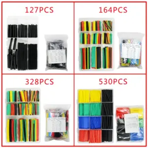 2:1 Heat Shrink Tubing Assortment Kit 530 328 164 127 PCS Electrical Wire Insulation Cable Protection Shrinking Tube