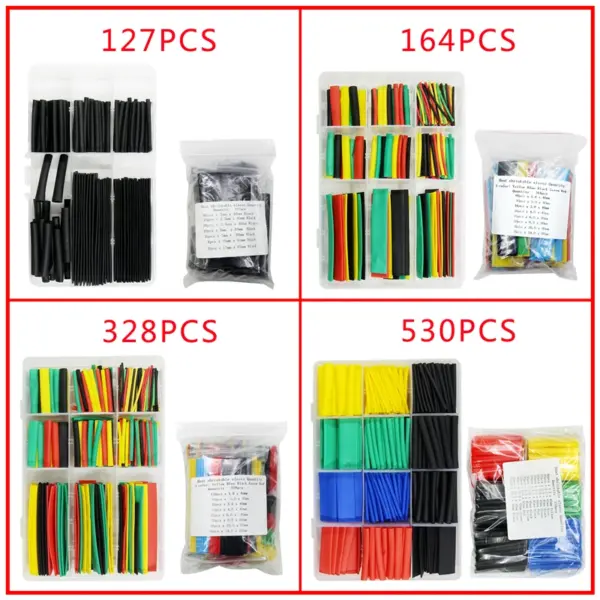 2:1 Heat Shrink Tubing Assortment Kit 530 328 164 127 PCS Electrical Wire Insulation Cable Protection Shrinking Tube