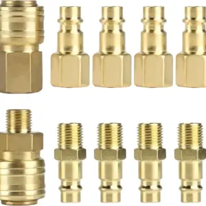 10 Pcs Compressed Air Coupler 1/4" BSP Female and Male Air Compressor Connector Copper Coating Air Hose Connector Compressor