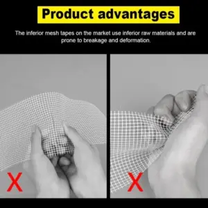 Self-Adhesive Drywall Joint Tape Fiberglass Alkali Resistant Fiber Mesh Crack Patch Tape Heavy Duty Wall Repair Fabric