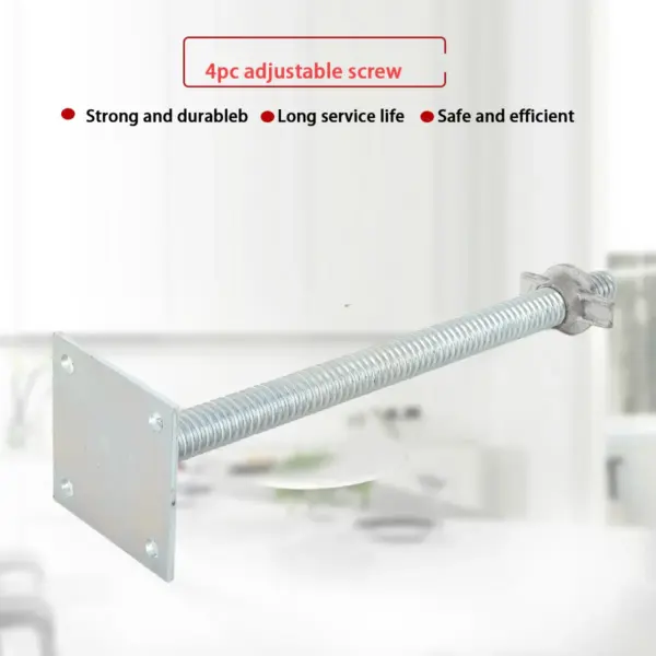 4pcs Adjustable Leveling Jack Screw Large Bearing Capacity Strong with Base Plate