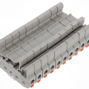 10Sets Din Rail Terminal Blocks Electrical Connector Blocks Nylon Shell Brass Body Wire Terminal Connectors for Distribution