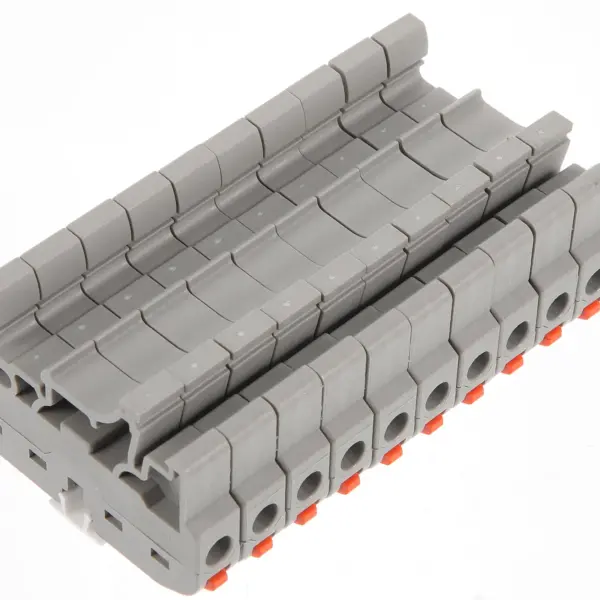10Sets Din Rail Terminal Blocks Electrical Connector Blocks Nylon Shell Brass Body Wire Terminal Connectors for Distribution