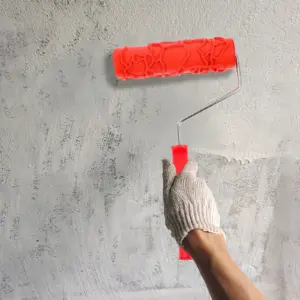 Portable Textured Paint Roller Ergonomic Handle Reusable Wall Decoration Tool for DIY Texture Patterns on Walls Floors Cabinets