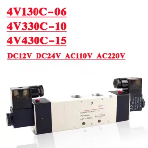 4V130C-06  4V330C-10 4V430C-15 High Quality 3 Position 5 Port Air Solenoid Valves Pneumatic Control Valves
