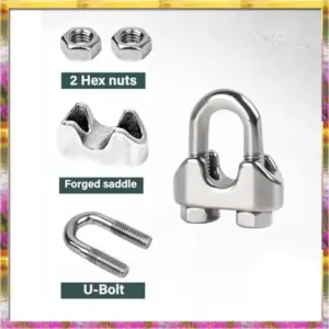 【AB07 Price 】Hanger 1/4 Inch M6 Wire Rope Cable Clamp Thimble Cable Clamp Kit For 1/4 Inch Wire Rope Cable Thimble Rigging,12 Se