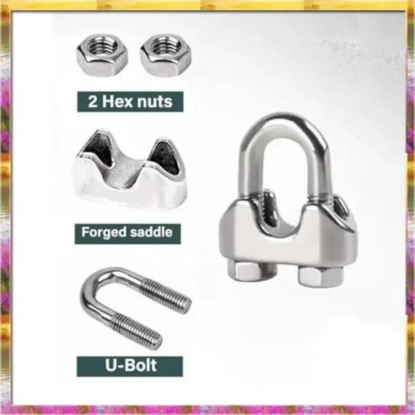 【AB07 Price 】Hanger 1/4 Inch M6 Wire Rope Cable Clamp Thimble Cable Clamp Kit For 1/4 Inch Wire Rope Cable Thimble Rigging,12 Se