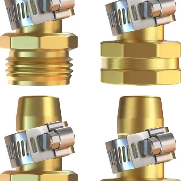 Garden Hose Repair Kit 5/8" & 3/4" - Heavy Duty Leak-Proof Metal Connector Set with Male & Female Fittings, 2 Pack