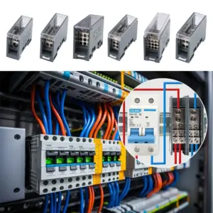 One in Multiple out Din Rail Terminal Block 150A Universal Power Junction Box ABS/Copper Wire Connector Distribution Box
