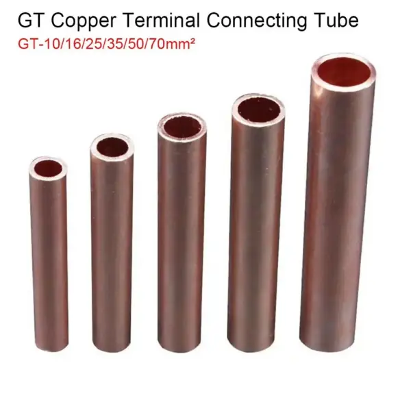 GT Copper Wire Cable Hole Passing Connecting Sleeve Tube Ferrule Lug Connector Crimp Terminal GT-10/16/25/35/50/70/95/120mm2
