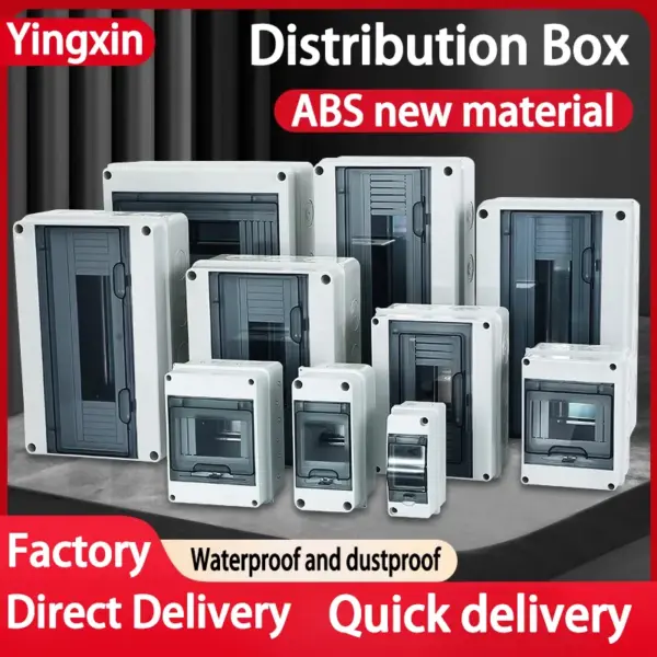 IP65 Mcb Breaker Box Distribution Protection Box ABS Power Supply Electronic Din Rail Enclosure for Circuit Breaker on The Wall