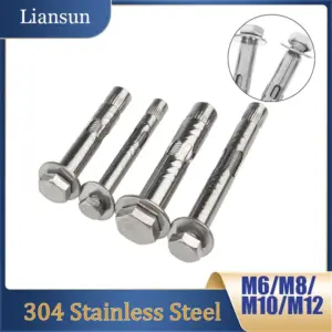 External Hexagon Expansion Screw Sleeve M6 M8 M10 M12 304 Stainless Expansion Screw Bolts Concrete Anchor Built-in Tension Bolts