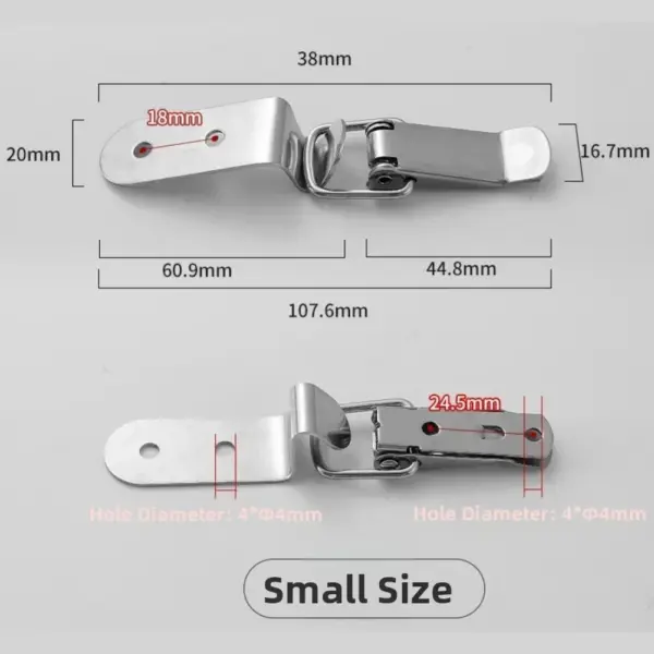 4pcs Latches Spring Loaded Clamp Clip Case Box Latch 90 Degree Right Angle Hook Latch Fastener Closures Crate Lock Snap Lock