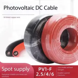 Solar PV Cable 10AWG Tinned Copper Wire PV Wire for Outdoor Car RV Boat Marine Home Solar Panel use 6mm2