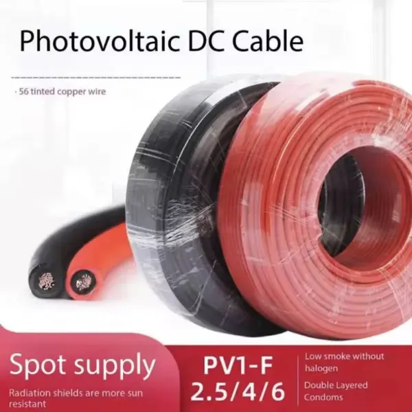 Solar PV Cable 10AWG Tinned Copper Wire PV Wire for Outdoor Car RV Boat Marine Home Solar Panel use 6mm2