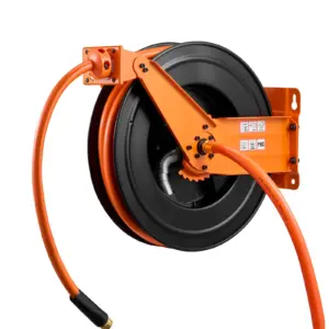 SucceBuy Retractable Air Hose Reel 3/4 Inch x 50 FT PVC Air Hose Max 300PSI Auto Rewind Air-Compressor Hoses Reel w/ 5ft Lead in