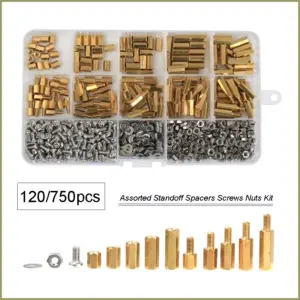 120/750PCS M3 Brass Stainless Steel Assorted Standoff Spacers Screws Muts Washers Kit Male Female of PCB Circuit Board