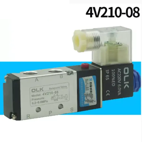 Pneumatic solenoid valve 5/2 Port Control Solenoid Valve 4V110-06 4V210-08 4V310-10 4V410-15 3V AC220V  DC24V Actuator Valve