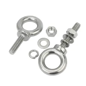 304 Stainless Steel M3 M4 M5 M6 M8 Ring Eyebolts with Nut Washer Gaksets Set Extended Bolts Marine Lifting Ring Screws and Nuts