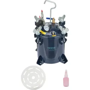 Spray Paint Pressure Pot Tank 10L/2.5gal 70PSI Max Air Paint Pressure Pot with Metal Rack and Leak Repair Sealant for Spray Pai