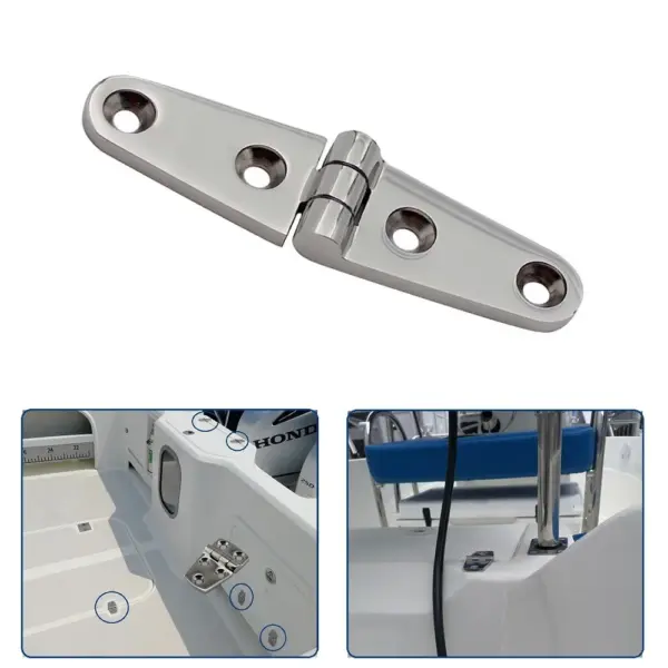 2 Pieces 316 Stainless Steel Marine Strap Hinge With 4 Holes 100mm Heavy Duty Mirror Polish Boat Yacht Hardware Strap Hinges