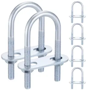 6Pcs Stainless Steel U-Bolt Set with Nuts Washers Round U-Shaped Bolts for Hardware Marine Automotive Trailer Boat Applications