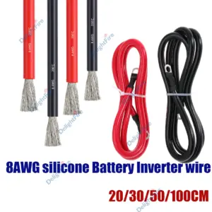 8 Gauge Silicone Wire Soft Battery Cable 10mm² Tinned Copper Wire With M6 M8 M10 Lugs For Inverter Car Solar Automotive RV Marin