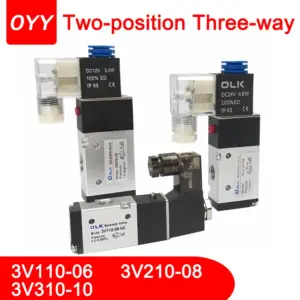 3V110-06/210-08/310-10NC/NO Pneumatic Solenoid Valve 3 Way 2 Position Air Directional Control DC12V DC24V AC220V