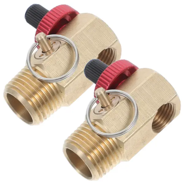 2Pcs Brass Safety Valve Air Tank Manifold Fill Port Relief Bypass 12x14 Npt Hose Valve for Portable Air Compressor Pressure