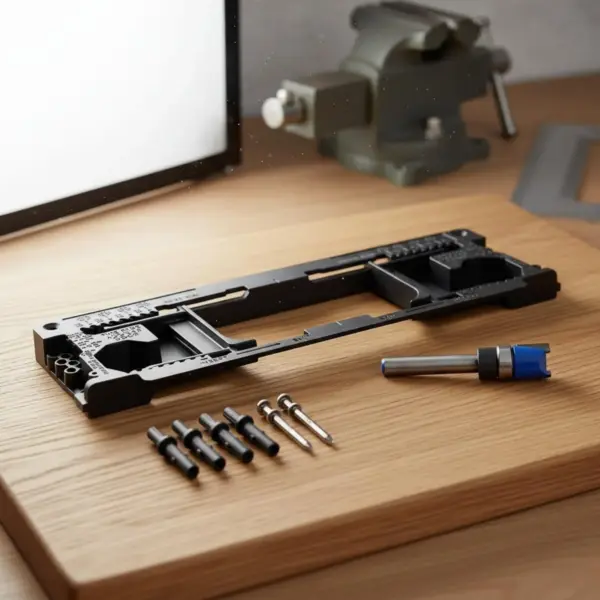 Door Hinge Router Template Precise Cutting Door Hinge Jig Accommodates Common Hinges Easy to Use for Woodworkers, Carpentry